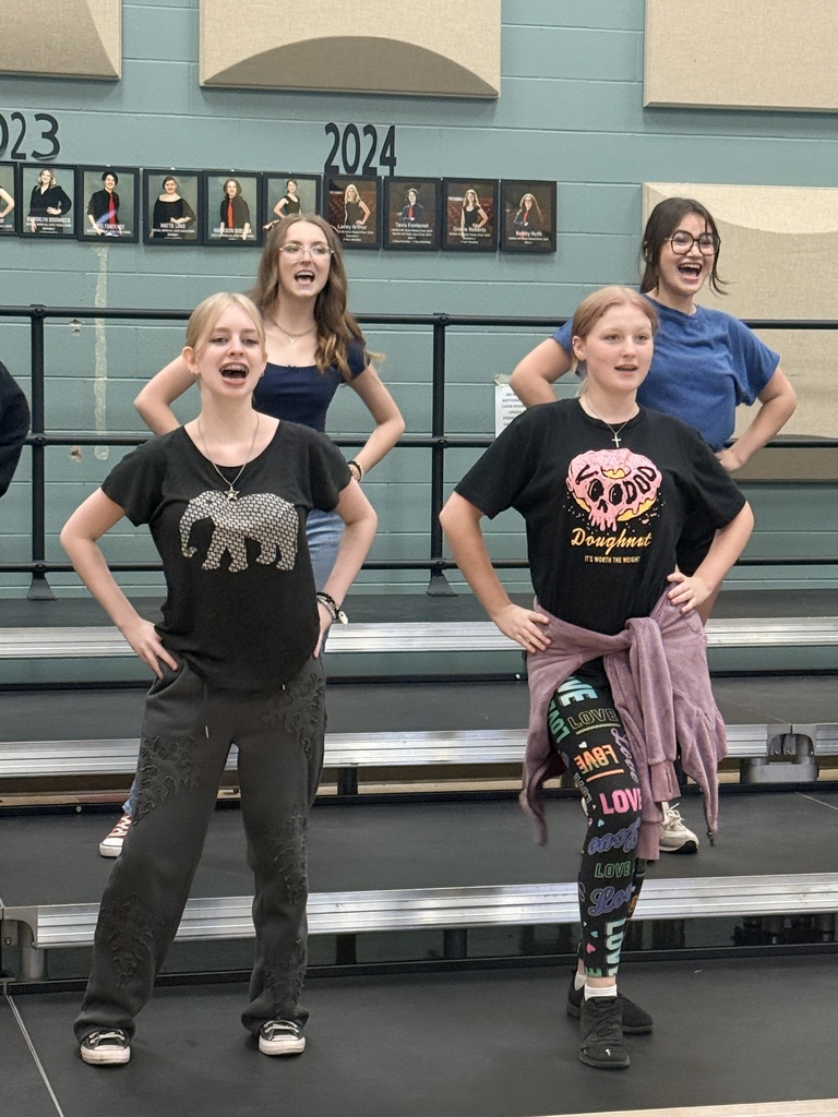 Students working hard in show choir