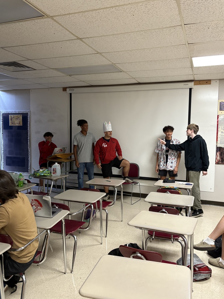 Students in Mr. Jacob’s U.S. Government class put their creativity to the test by writing, directing, and acting out commercials to “sell” the class on ideas they believed should have been implemented when the United States was becoming a nation. In this scene, students are rallying their classmates to rise up and overthrow the king!