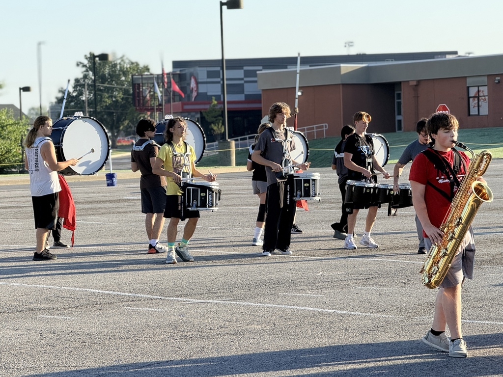 Drumline working on their skills
