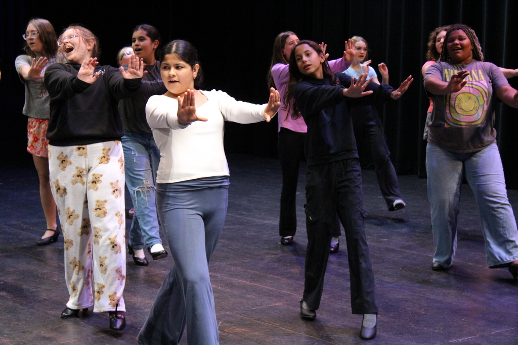 Students working on their show choir moves