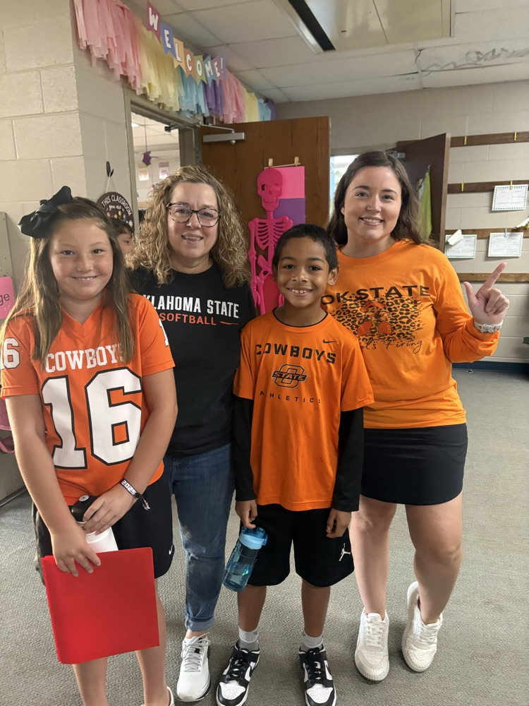 students dressed in college gear 