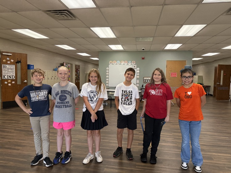 students dressed in college gear 