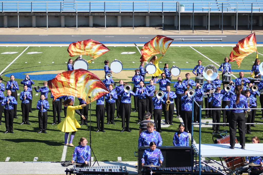 Zebra Band and Guard during a recent performance
