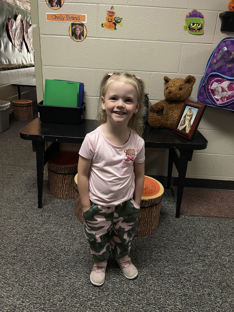 Student wearing camo