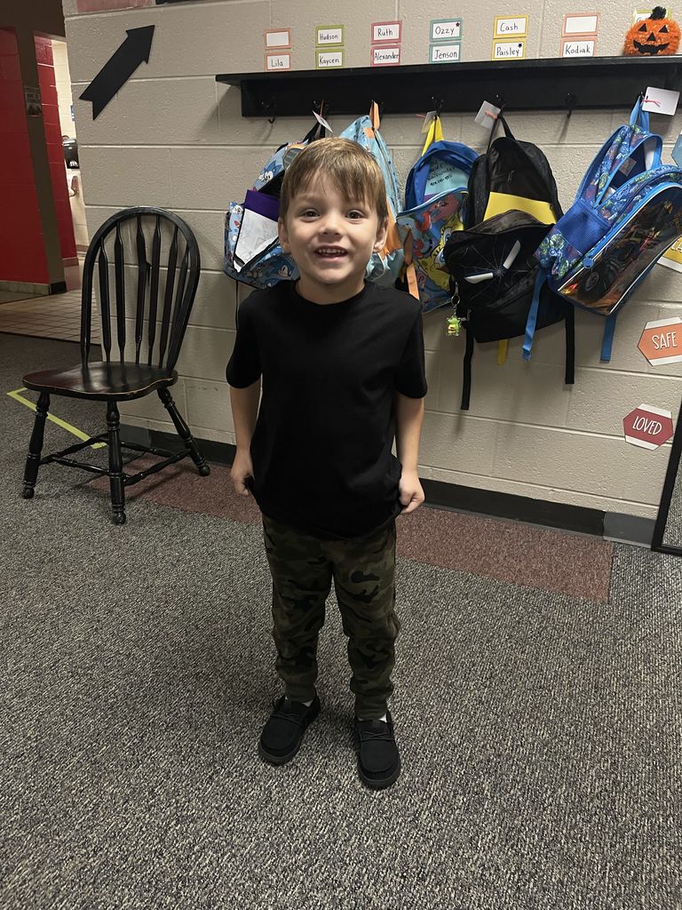 Student wearing camo