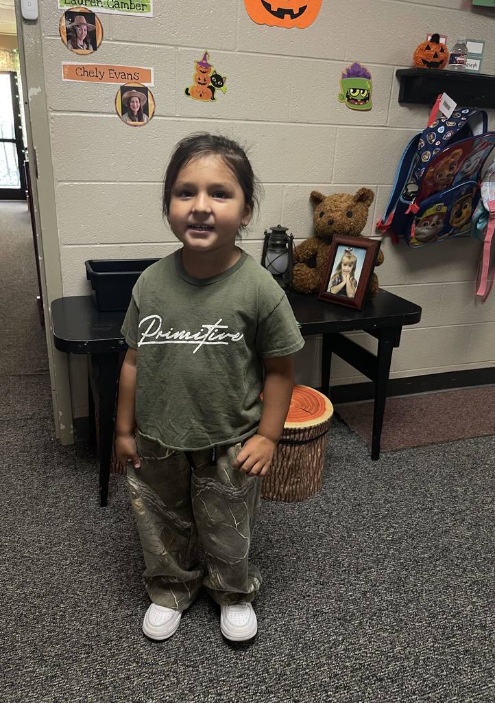 Student wearing camo