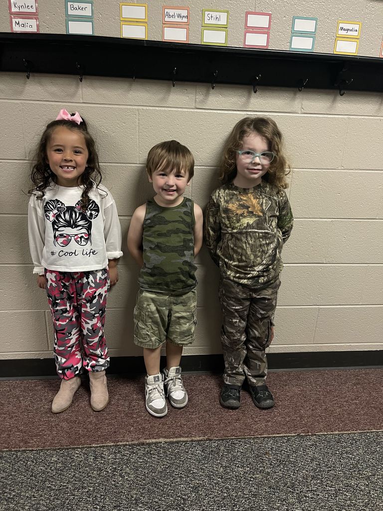 students wearing camo