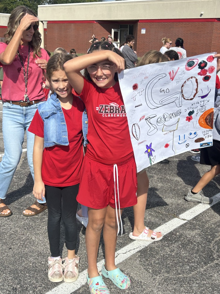 students with signs