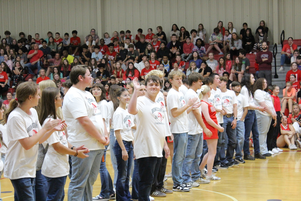 Arts student waving as his name was called
