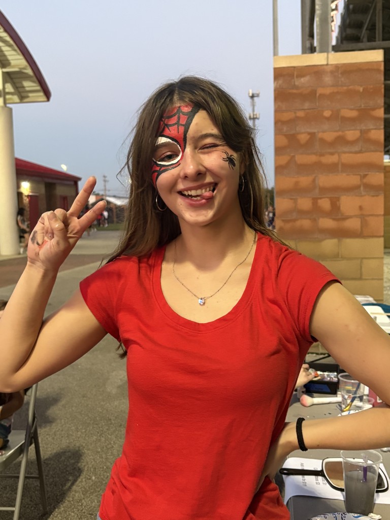 Art Student with her face painted