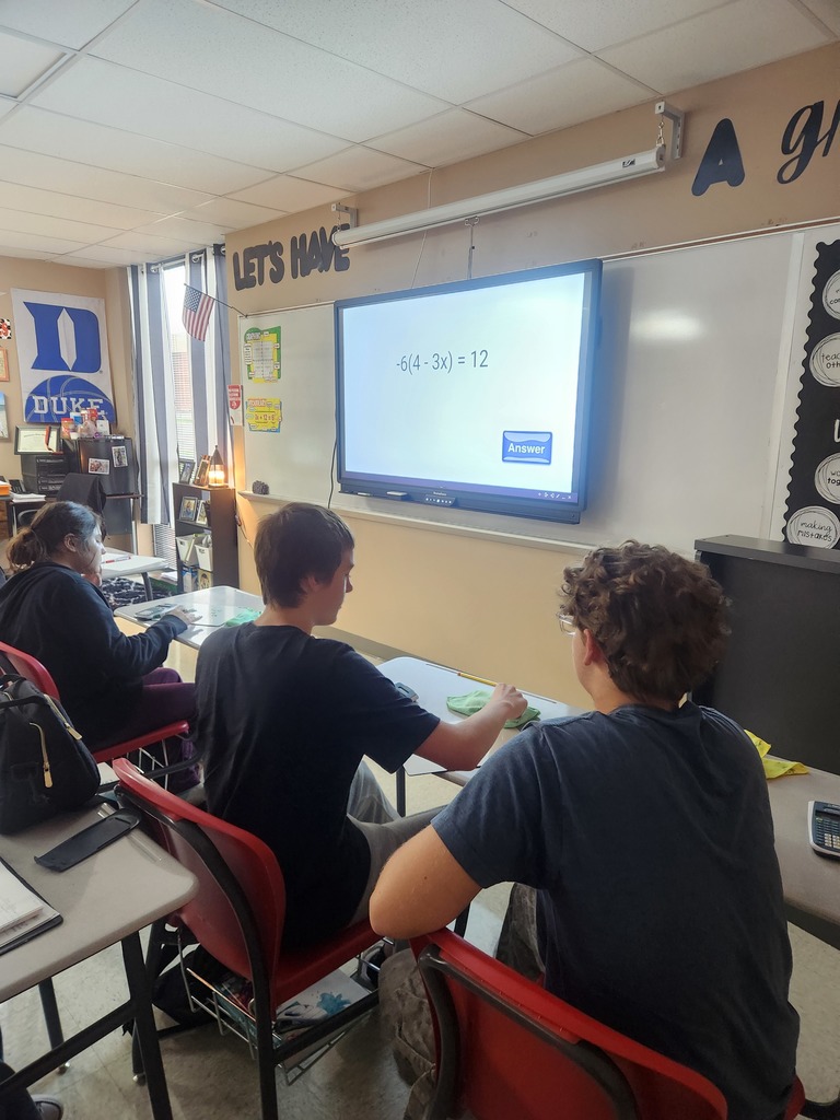 🎉 Equations Jeopardy in Action! Our Algebra 1 students had a blast reviewing for their test with Equations Jeopardy! Students could team up or work solo to rack up points while solving equations on their whiteboards. 📝✨ Not only did they compete for candy prizes, but this fun review also helped them practice for a great score on their test!