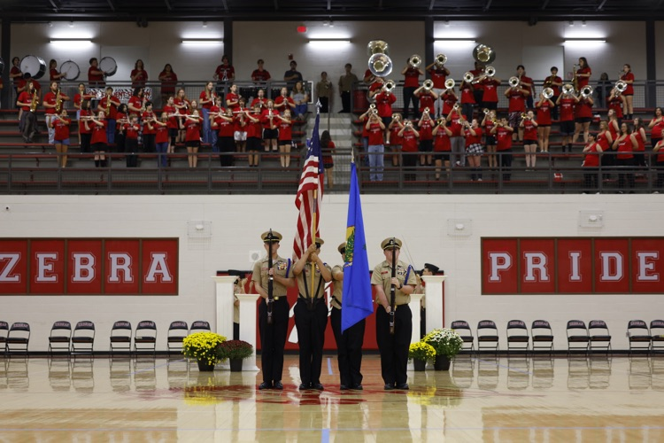 ROTC holding flags