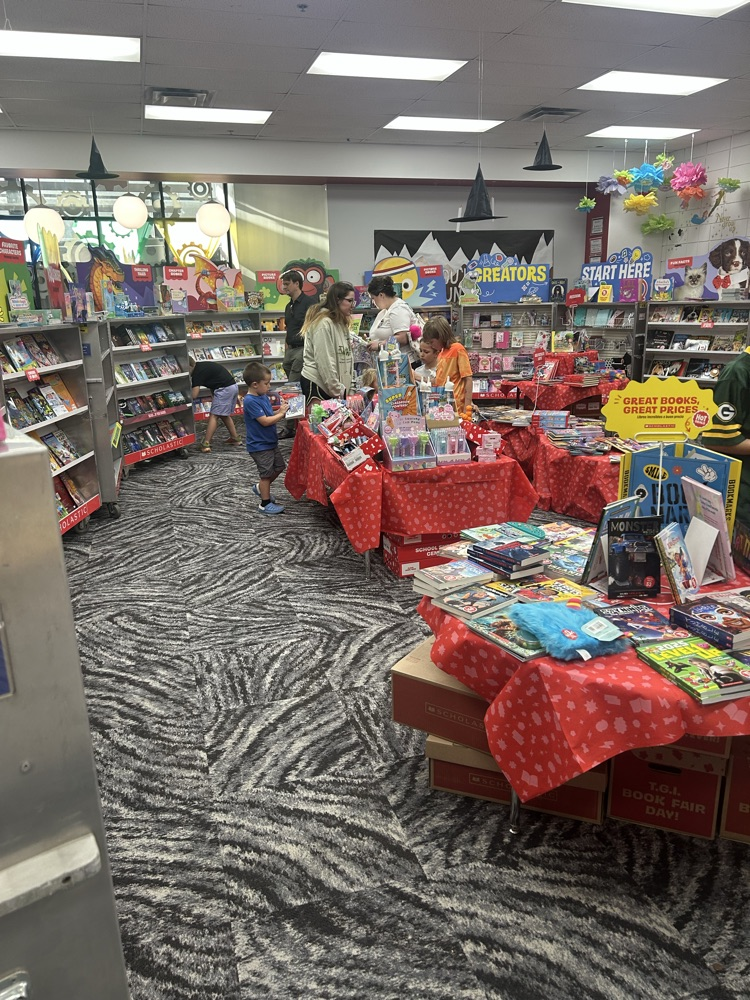 student shopping book fair