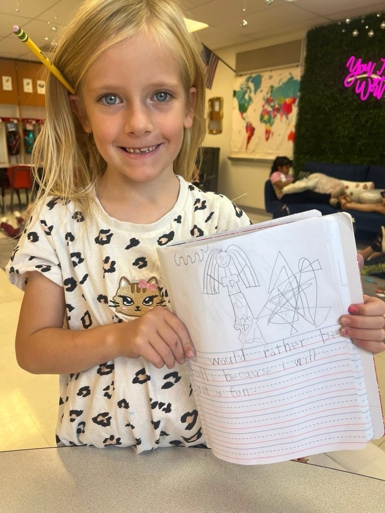 students with their work