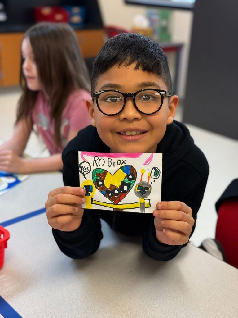 zebra students with their heart projects