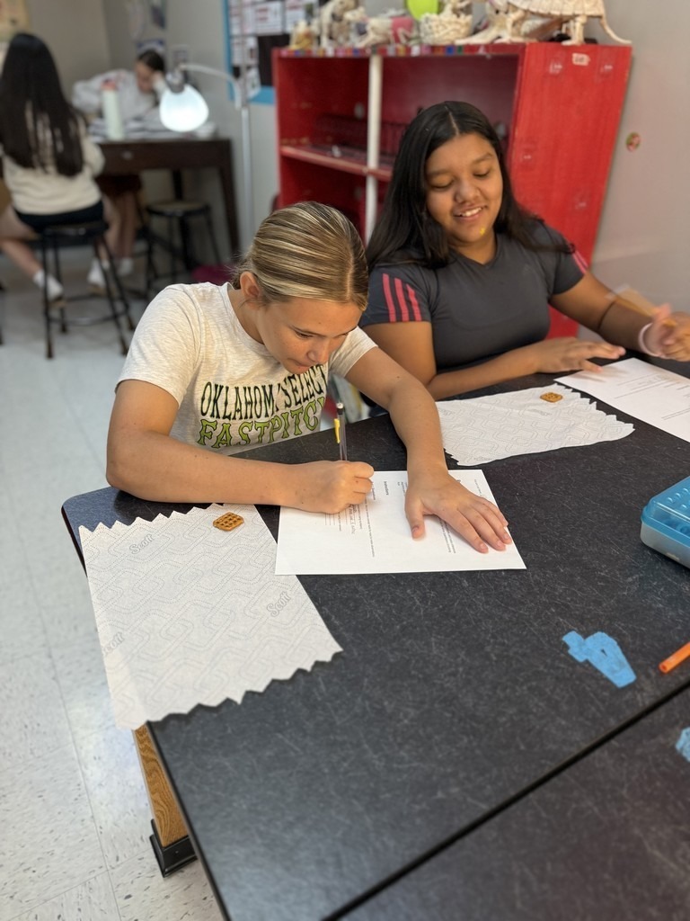 students with pretzels