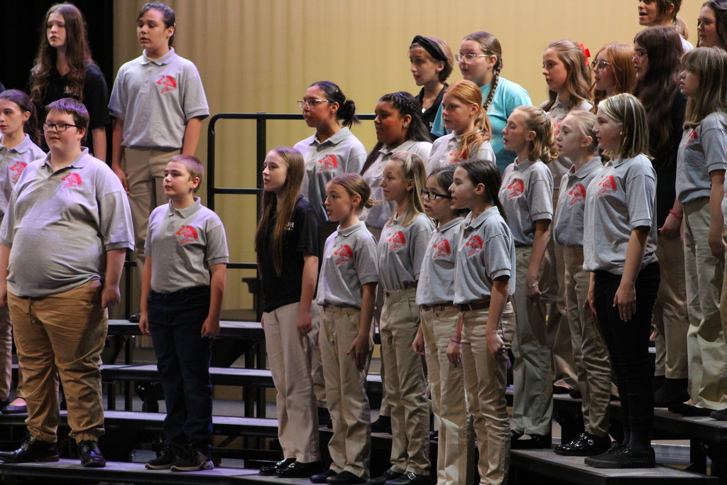 WRJH Choir students singing during their fall concert