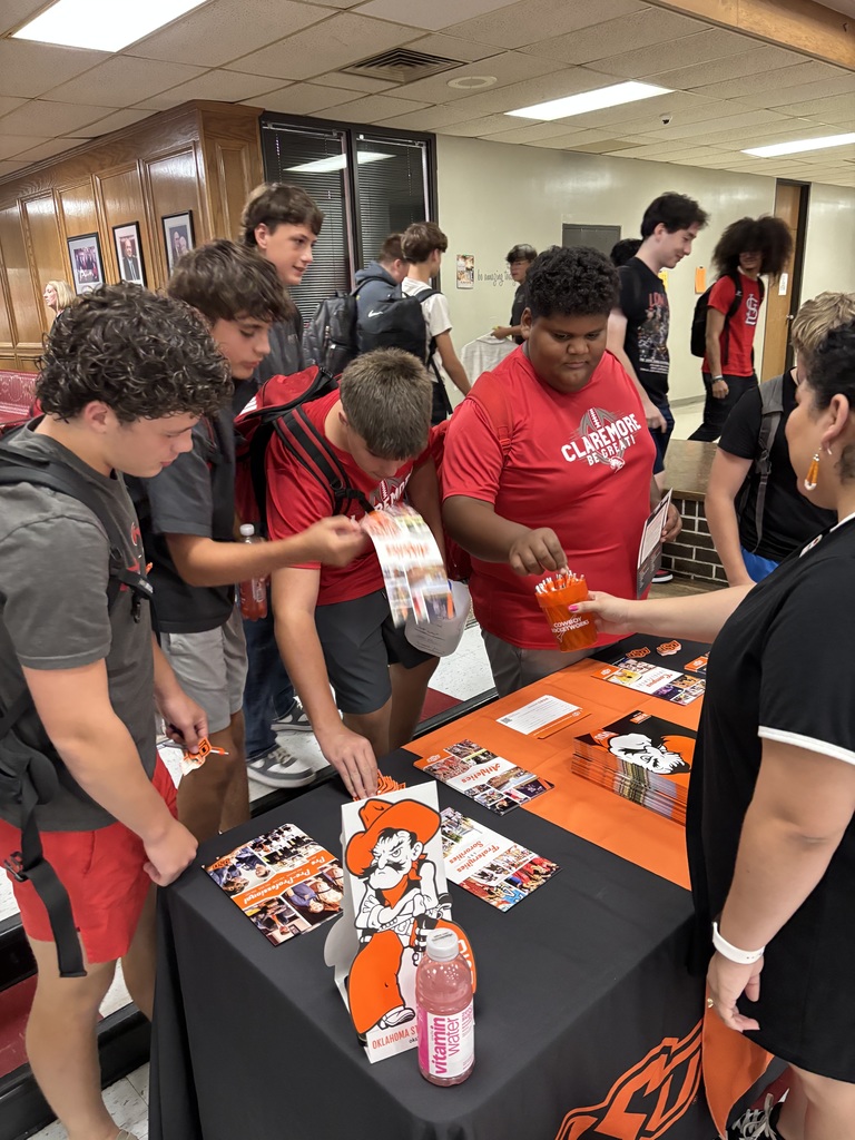 Claremore High School recently welcomed a variety of college representatives to campus, giving students the chance to explore their post-secondary options and connect directly with admissions professionals. Representatives from the University of Oklahoma, U.S. Naval Academy, Rogers State University, Oklahoma State University, University of Arkansas, University of the Ozarks, Tulsa Community College, Bates University, Wichita State University, Northeastern Oklahoma A&M College, and Community Care College met with students during lunch to share information about academic programs, scholarships, and campus life. These visits provide valuable opportunities for students to ask questions, compare options, and begin planning their futures beyond high school.