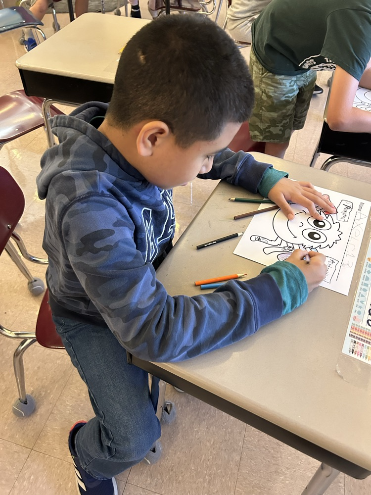 student coloring, spider