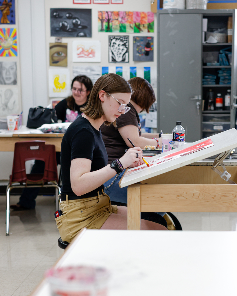 Art student painting