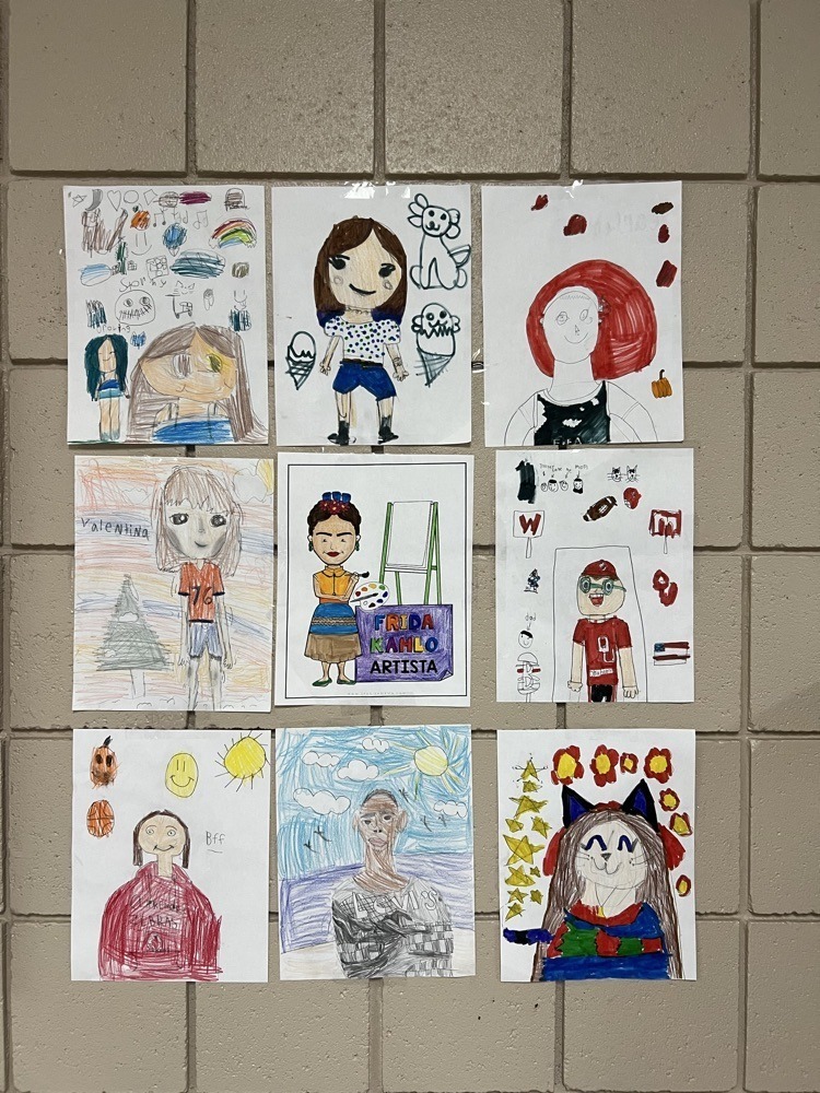 Student drawings of historical Hispanic figures