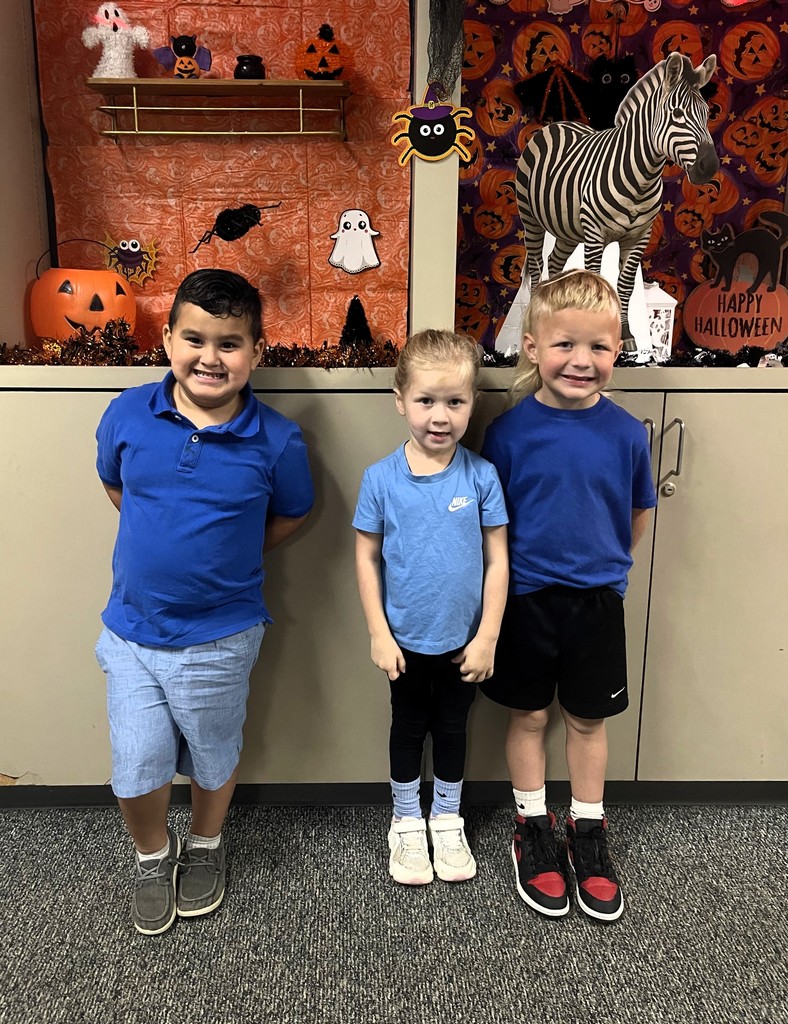 students wearing blue 