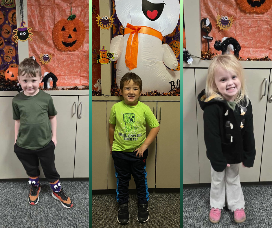 students wearing green