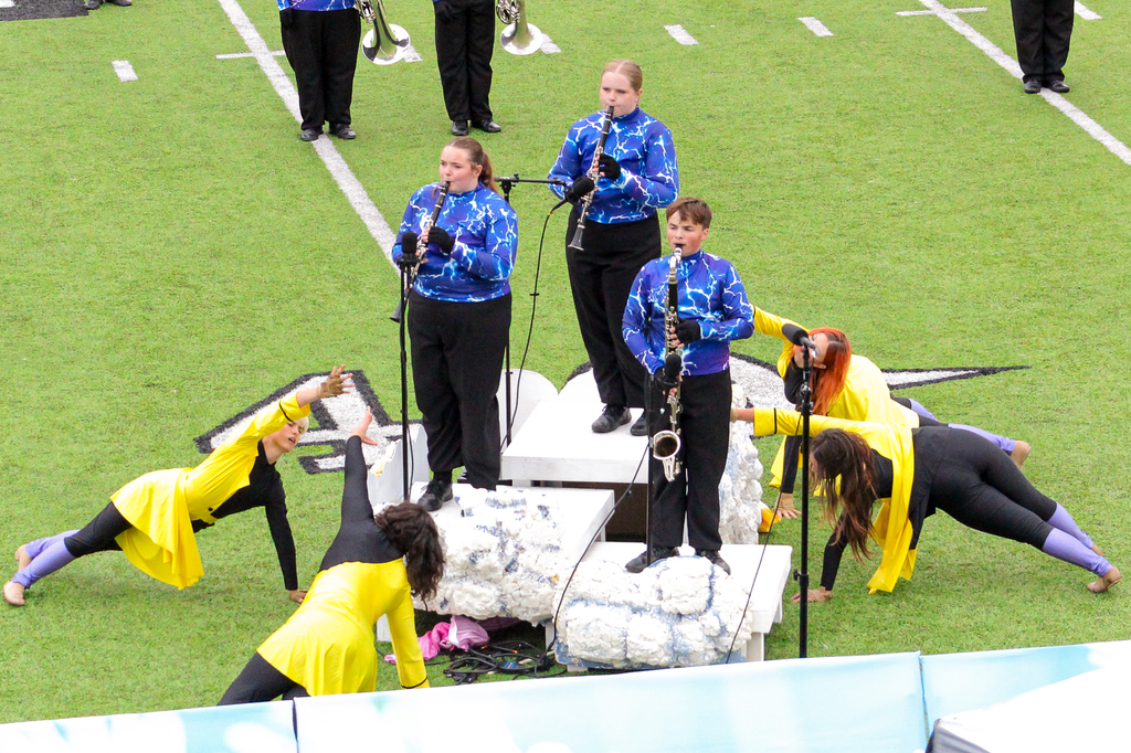 Marching band performing at o.b.a contest
