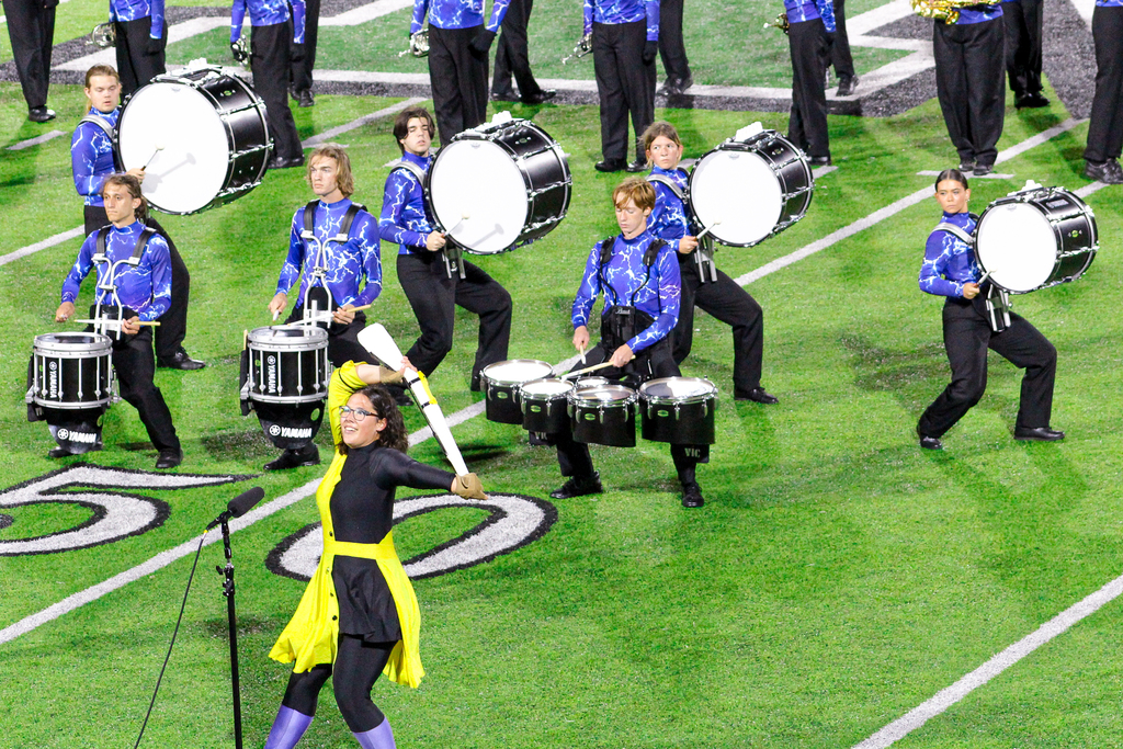 Marching band performing at o.b.a contest