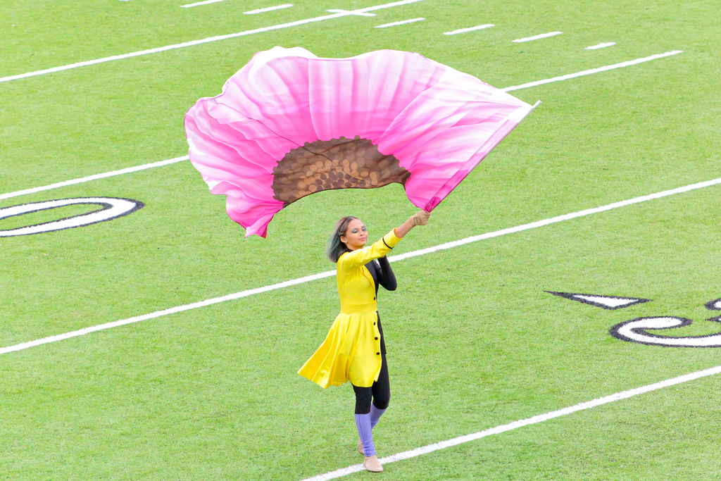 Marching band performing at o.b.a contest