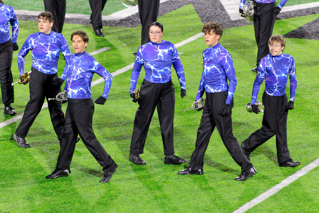 Marching band performing at o.b.a contest
