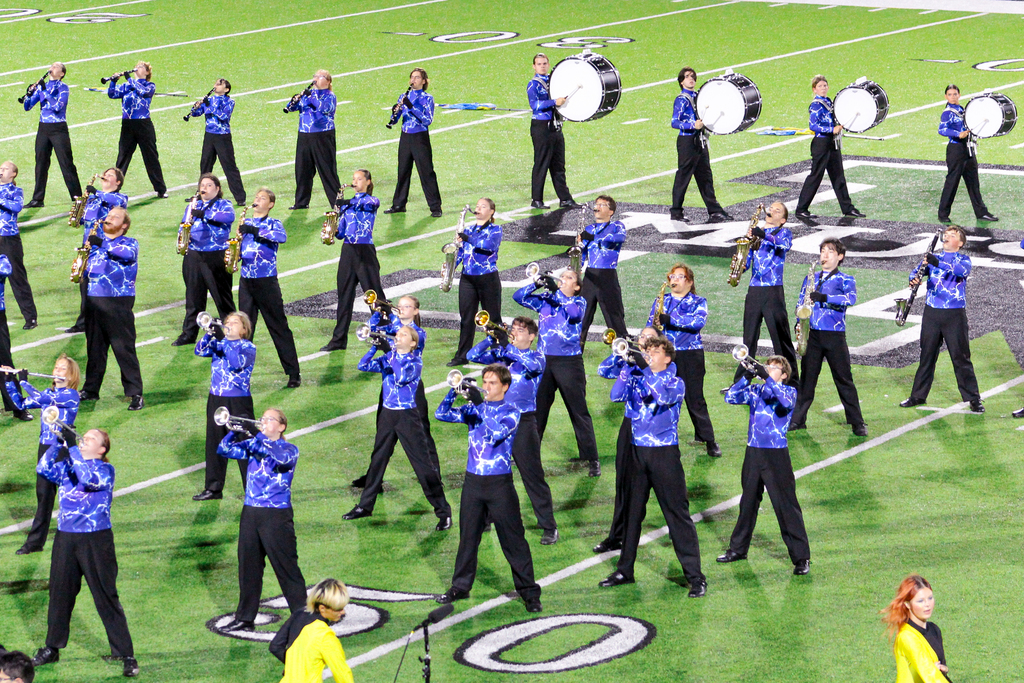 Marching band performing at o.b.a contest