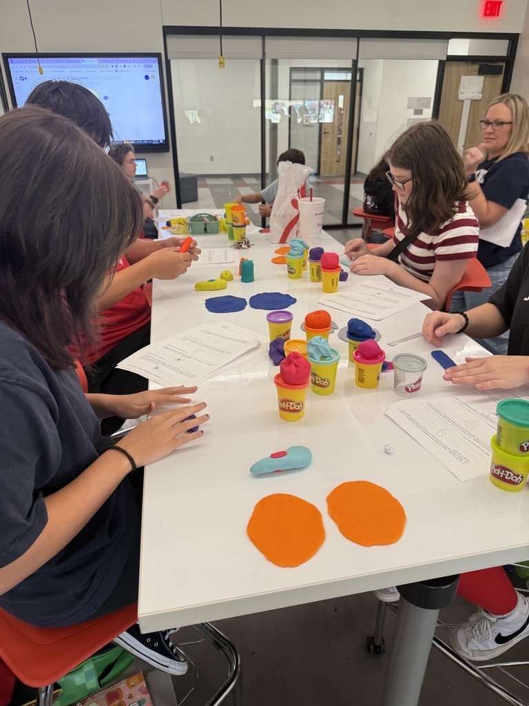 psychology students with playdogh