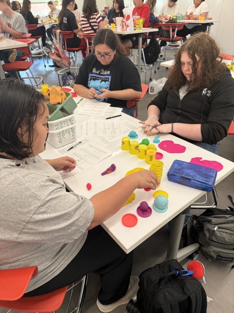 psychology students with playdogh