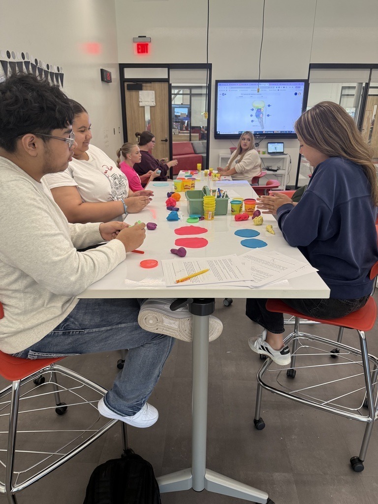 psychology students with playdogh