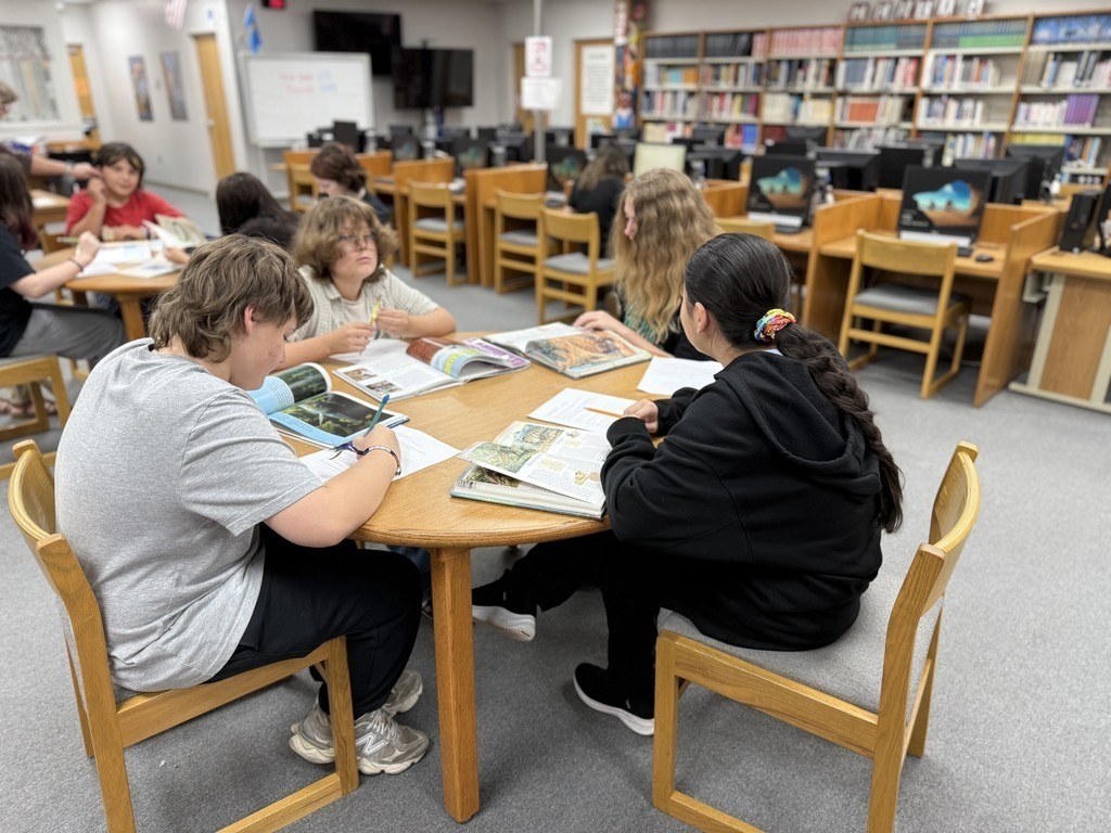 students doing science research