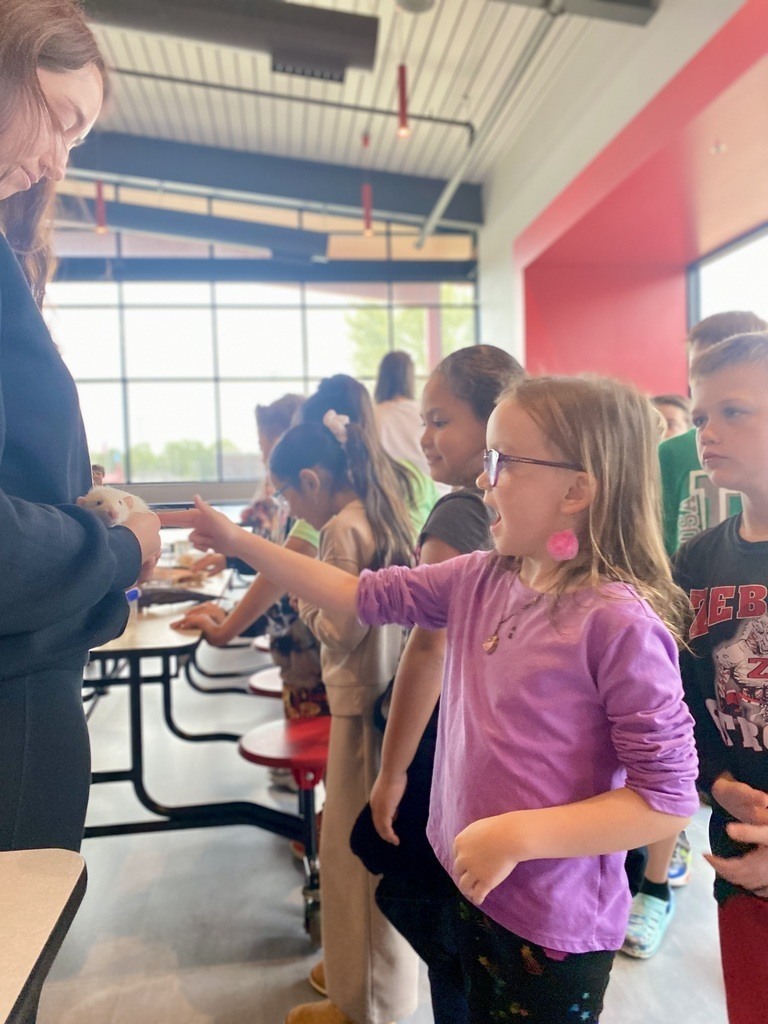 Roosa second graders interreacting with animal fossils