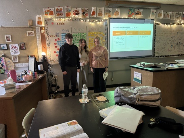 In Mrs. Lutz’s biology class, students have been working on a project that turns the traditional classroom upside down. Each group was randomly assigned a stage of photosynthesis, tasked with learning all about their assigned step, and then creating a lesson to teach the rest of the class.  Students quickly learned that teaching isn’t as easy as it looks—but they rose to the challenge and had fun in the process. This hands-on approach helped students take ownership of their learning and see just how much they’re capable of when they become the teachers!