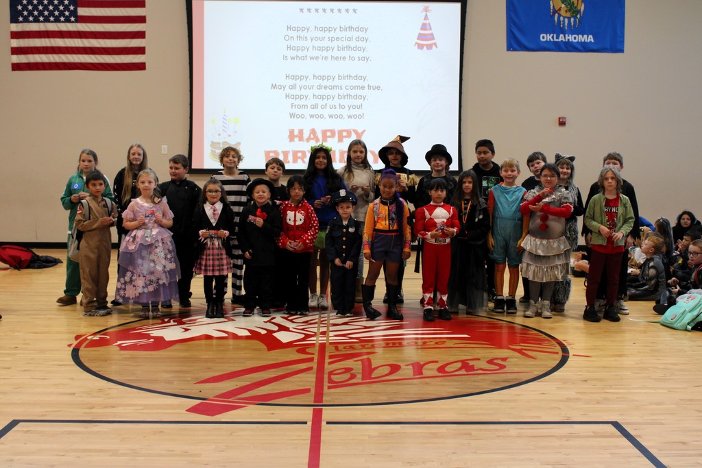 birthdays of the month students lined up