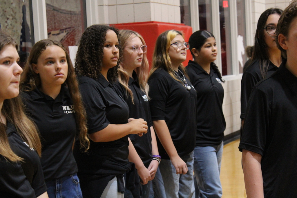 WRJH Choir students singing at an assembly