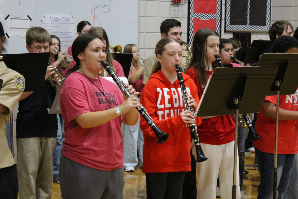 WRJH band at pep assembly