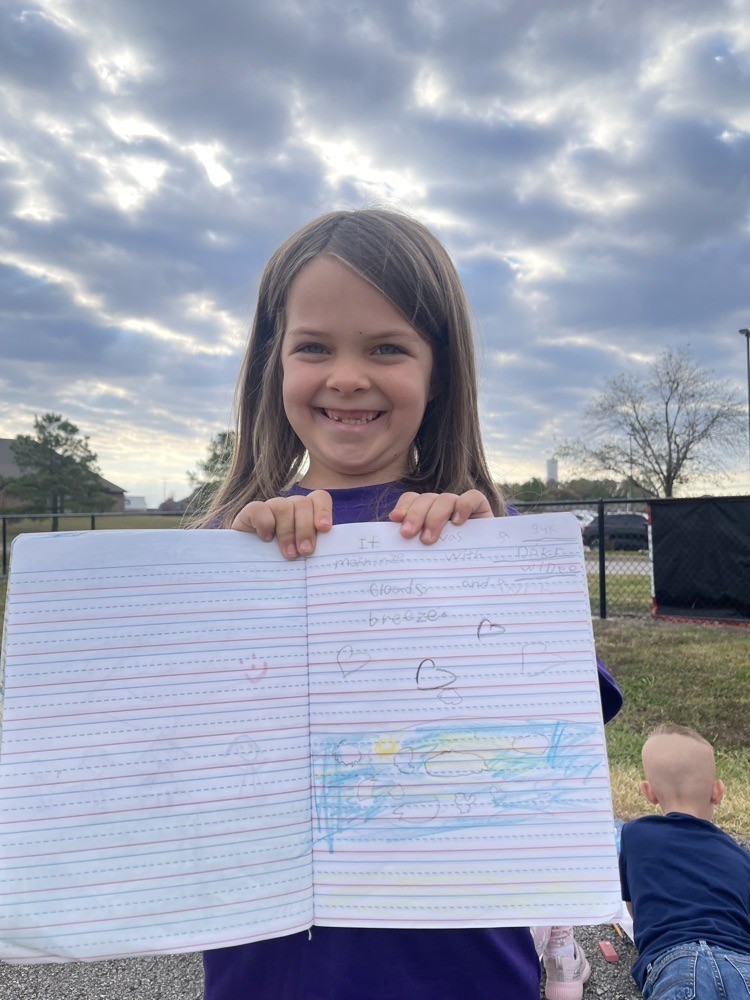 First grader's having class outside.