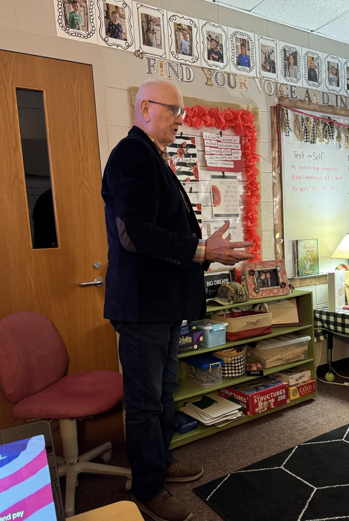 Mr McGuire speaking to classes