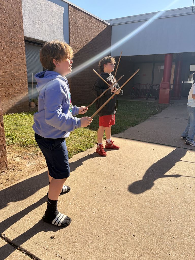students playing traditional Cherokee games