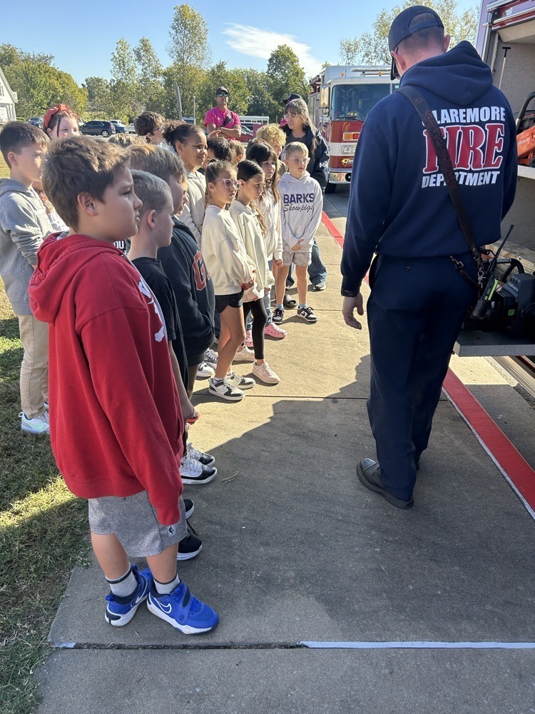 Claremore Firefighters visiting Westside students