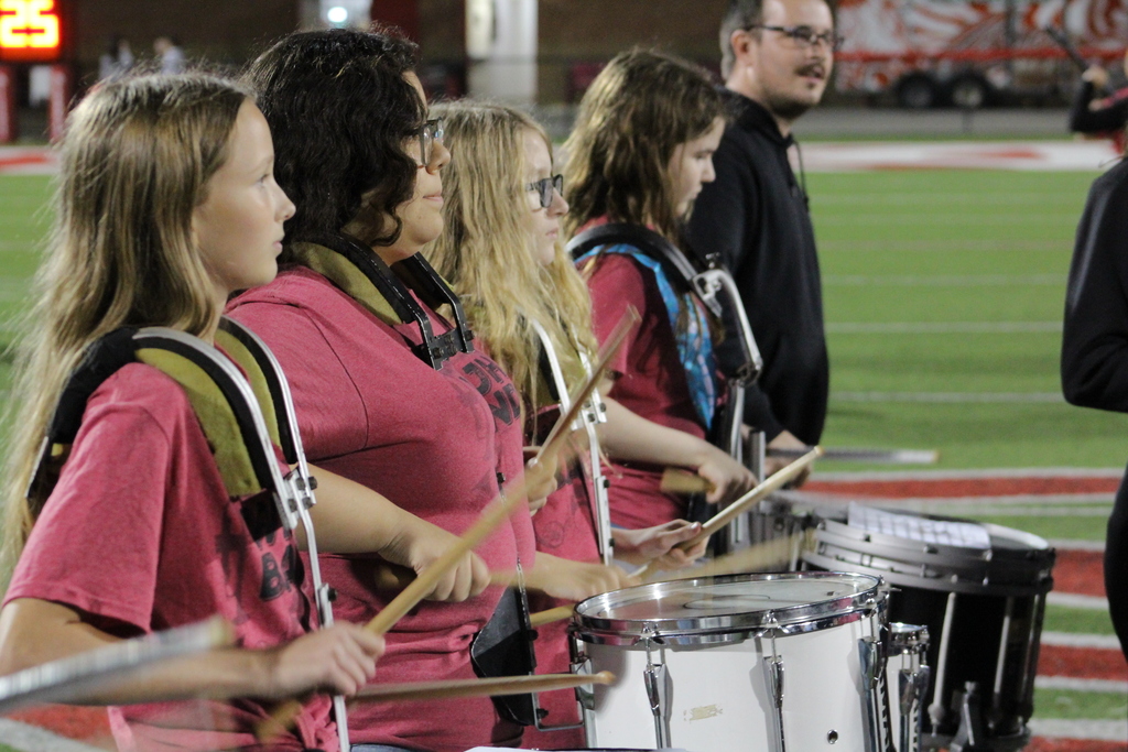 WRJH Drummers on the field at half time