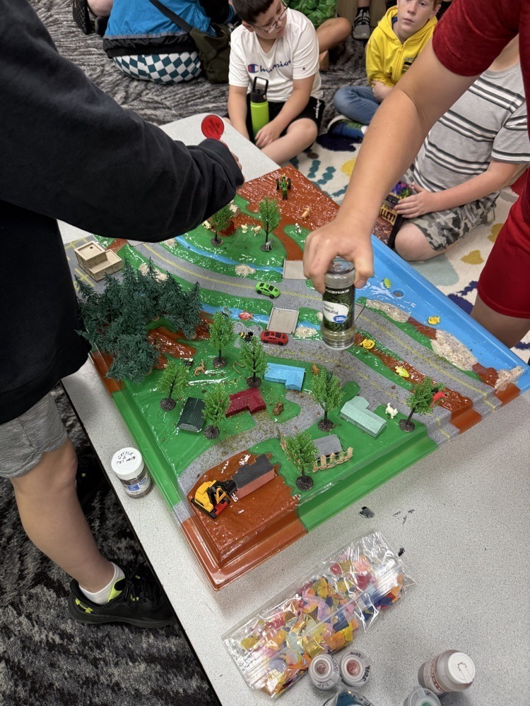 5th graders learning about storm water management