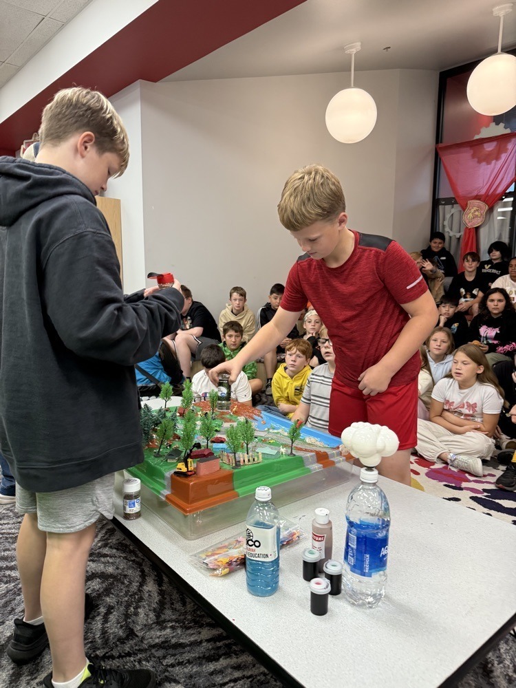 5th graders learning about storm water management