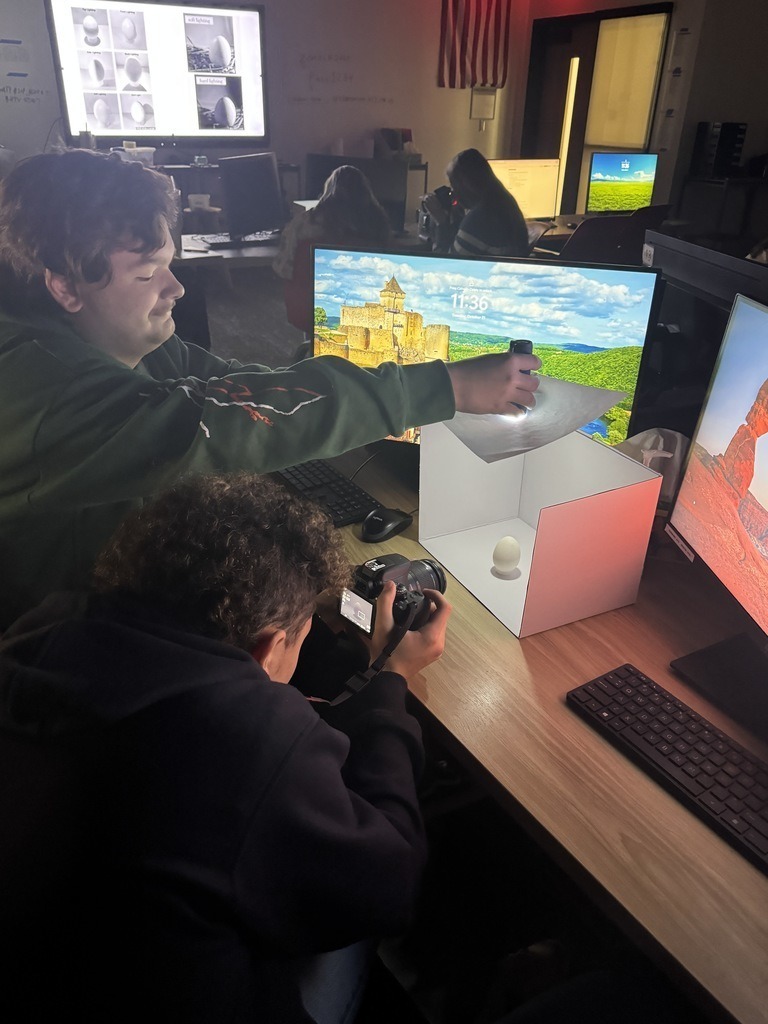 Students practicing photography