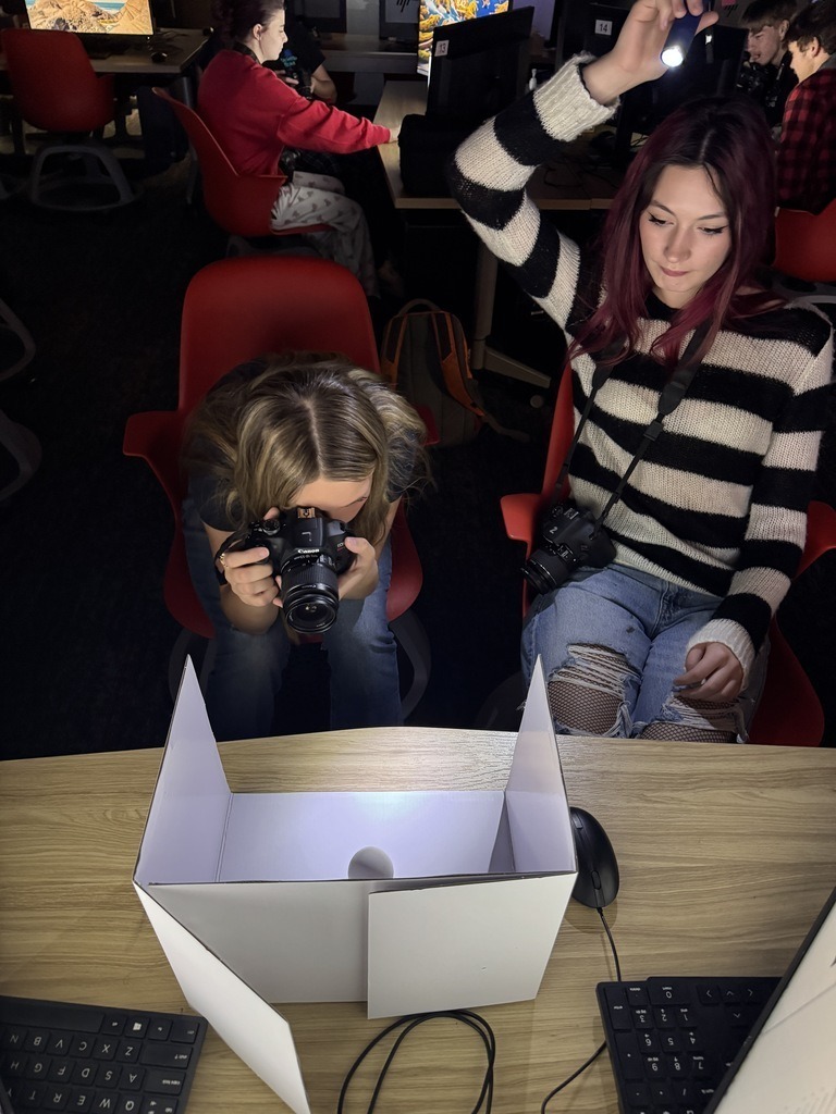 Students practicing photography